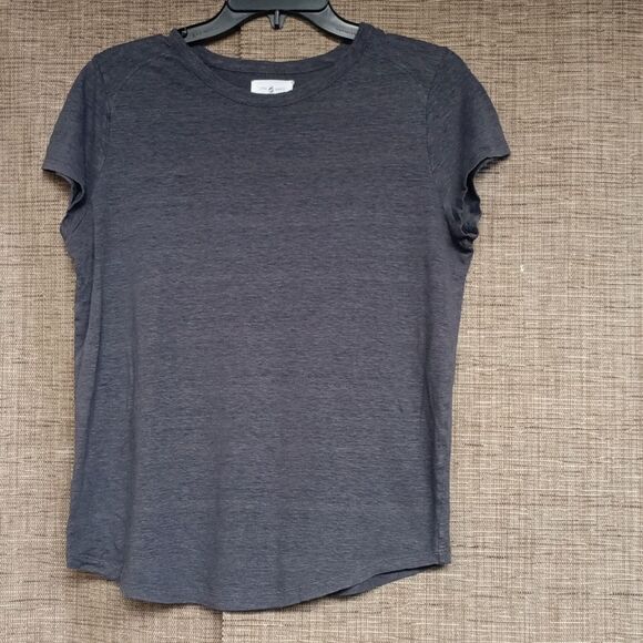 Lou & Grey Dark Grey Short Sleeve Linen Tee - Picture 1 of 4